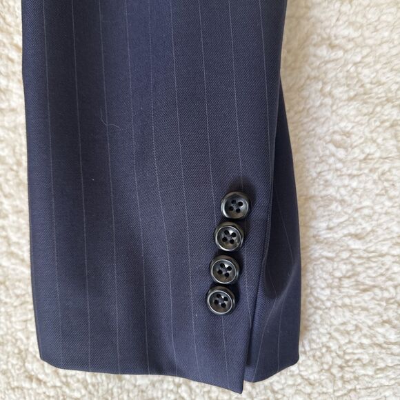 Holland and Sherry Navy Pin Stripe Blazer Jacket Mens 48L - Picture 7 of 14